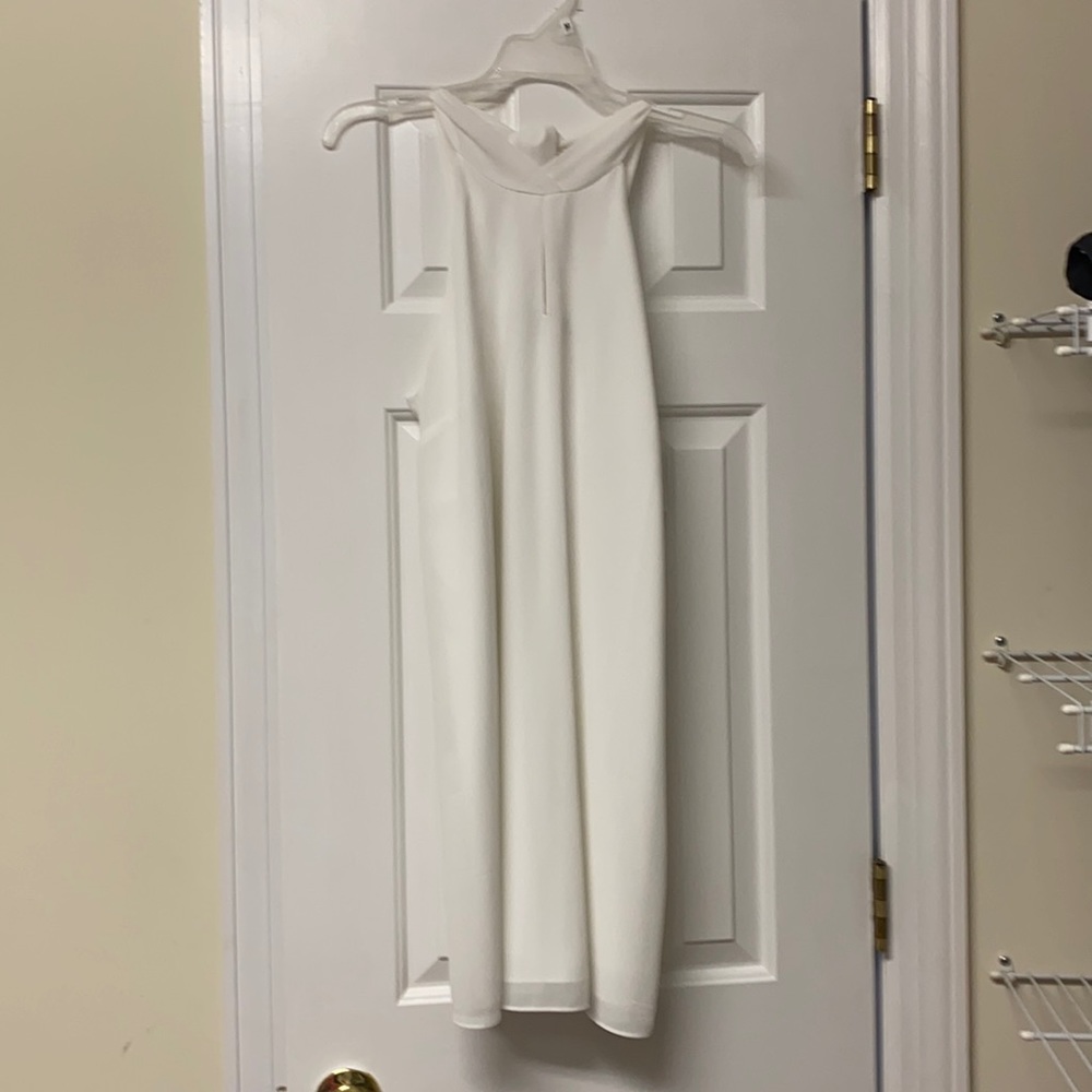 White shift dress, ties in bow at back of the neck, NWT